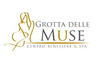 Logo di "Grotta delle Muse - Centro Benessere & Spa" con un disegno stilizzato di una figura femminile.